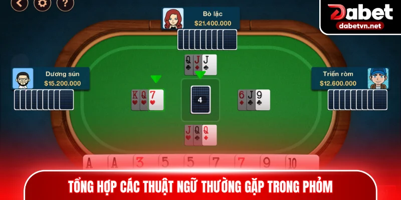 Tổng hợp các thuật ngữ thường gặp trong Phỏm
